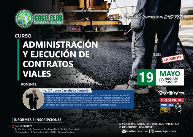 Administración Y Ejecución De Contratos Viales. 2019 - 1
