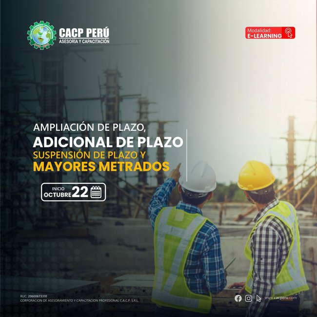 Ampliación De Plazo, Adicional De Plazo Suspensión De Plazo Y Mayores Metrados 2023 - 2 E-Learning