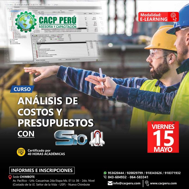 Análisis De Costos Y Presupuestos Con S10(V.2005). 2020 - 1 - Virtual - 2