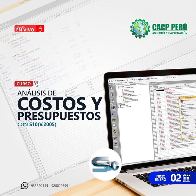 Análisis De Costos Y Presupuestos Con S10(V.2005). 2021 - 2 - E-Learning