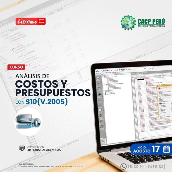 Análisis De Costos Y Presupuestos Con S10(V.2005) 2024 - 2 E-Learning