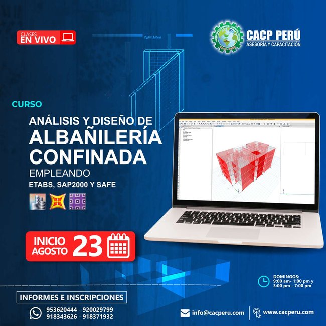 Análisis Y Diseño De Albañilería Confinada Empleando Etabs, Sap 2000 Y Safe. 2020 - 2