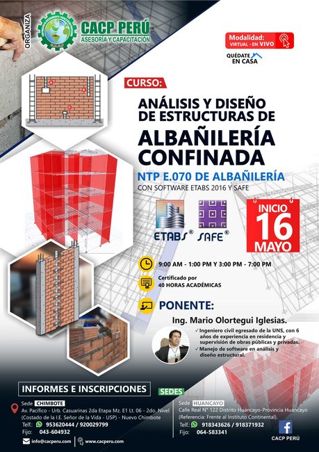 Análisis Y Diseño De Estructuras De Albañilería Confinada – Ntp E.070 De Albañilería Con Software Etabs 2016 Y Safe. 2020 - 1
