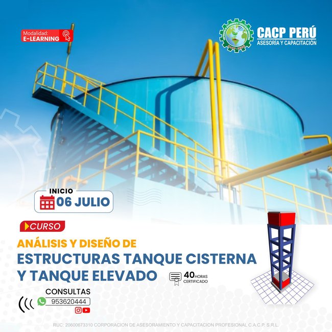 Análisis Y Diseño De Estructuras Tanque Cisterna Y Tanque Elevado. 2025 - 1 E-Learning