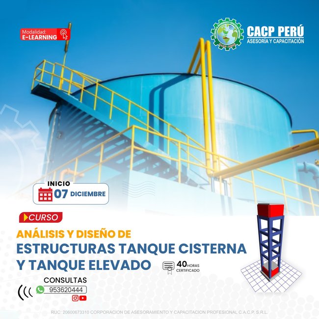 Análisis y diseño de estructuras tanque cisterna y tanque elevado. 2025-2 E