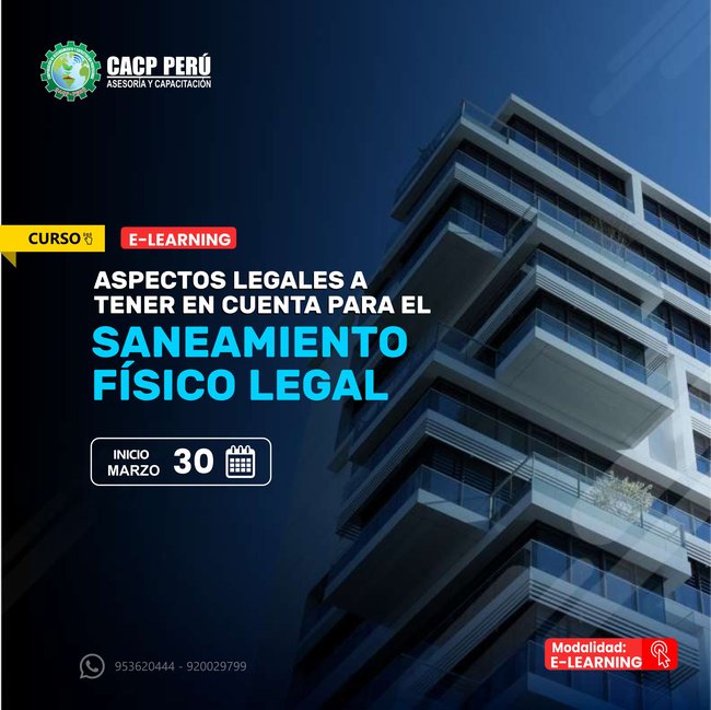 Aspectos Legales A Tener En Cuenta Para El Saneamiento Fisico Legal 2024 - 1 E-Learning