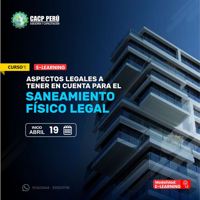 Aspectos Legales A Tener En Cuenta Para El Saneamiento Fisico Legal. 2025 - 1 E-Learning