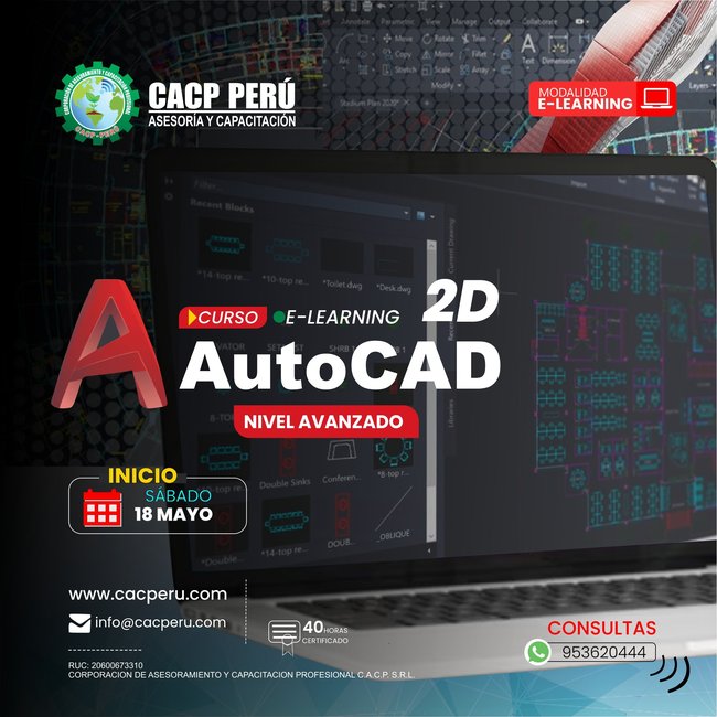 Autocad 2D 2024 Nivel Avanzado 2024 - 1 E-Learning