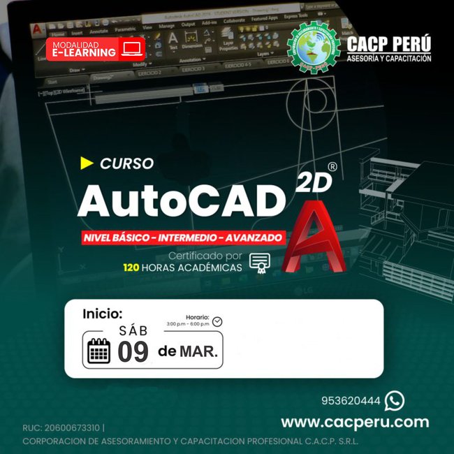 Autocad 2D 2024 Nivel Básico - Intermedio - Avanzado 2024 - 1 E-Learning