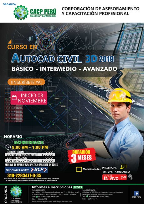 Autocad Civil 3D 2019 - Nivel Básico, Intermedio Y Avanzado. 2019 - 2