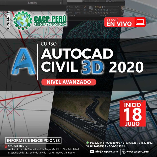 Autocad Civil 3D 2020 - Nivel Avanzado. 2020 - 1 - Chimbote