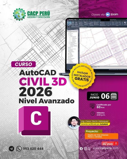 AutoCAD Civil 3D 2026 - Nivel Avanzado. 2026-1 O