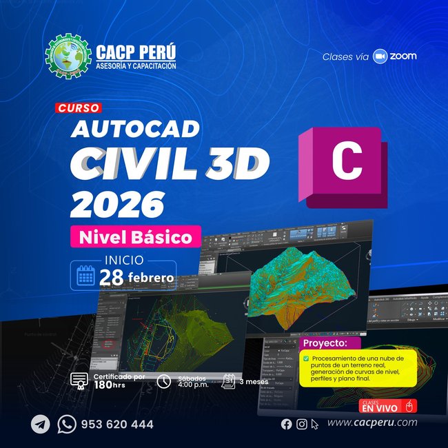 Autocad Civil 3D 2026 - Nivel Básico. 2026-1 O