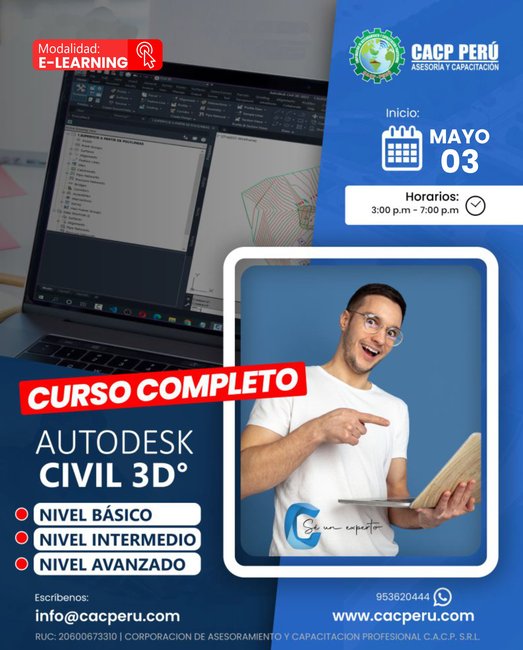 Autodesk Civil 3D 2024 - Básico, Intermedio Y Avanzado. 2025 - 1 E-Learning