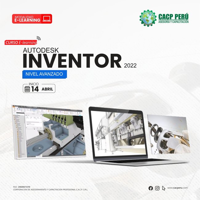 Autodesk Inventor 2022 - Nivel Avanzado 2024 - 1 E-Learning