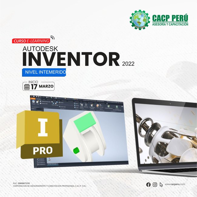 Autodesk Inventor 2022 - Nivel Intermedio 2024 - 1 E-Learning