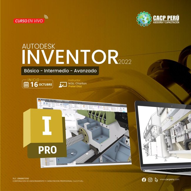 Autodesk Inventor V22 - Niveles Básico, Intermedio Y Avanzado. 2022 - 2
