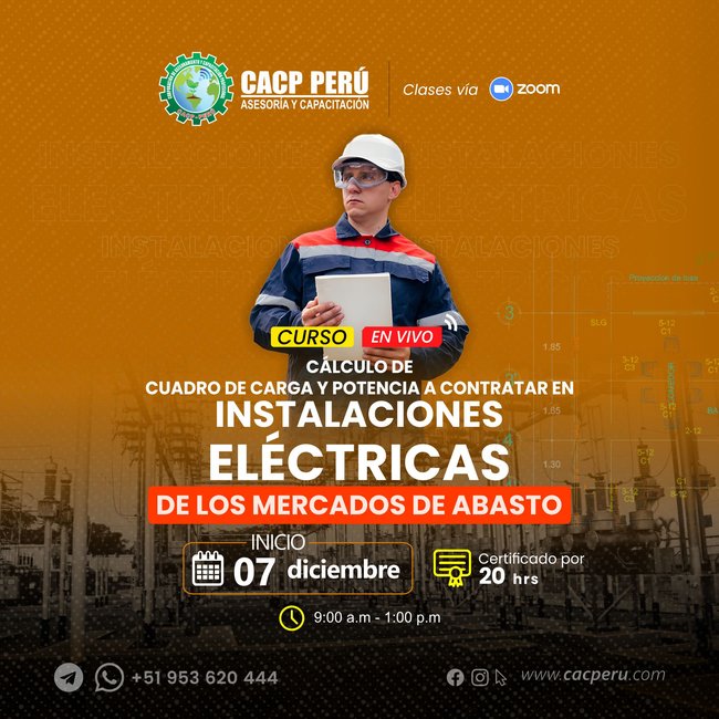 Cálculo De Cuadro De Carga Y Potencia A Contratar En Instalaciones Eléctricas De Los Mercados De Abasto. 2024 - 2