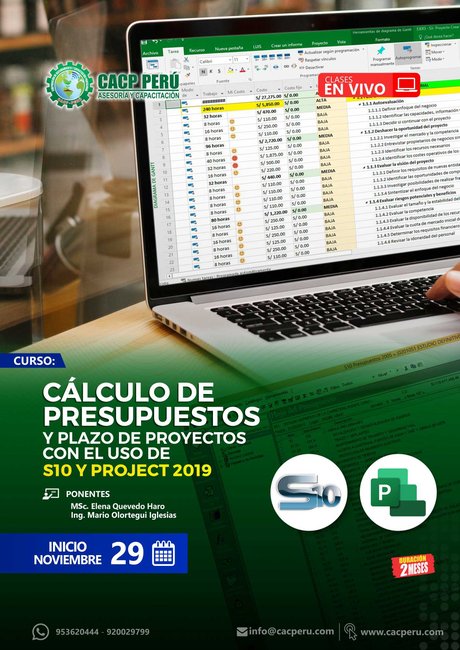 Cálculo De Presupuestos Y Plazo De Proyectos Con El Uso De Los Programas S10 Y Project 2019. 2020 - 2
