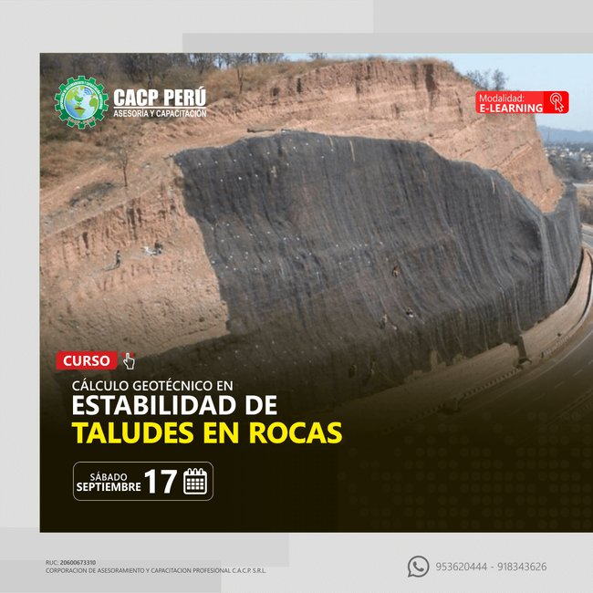 Cálculo Geotécnico En Estabilidad De Taludes En Rocas. 2022 - 2 - E-Learning