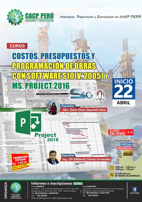Costos, Presupuestos Y Programación De Obras Con S10(V. 2005) Y Ms. Project 2016. 2023 - 1