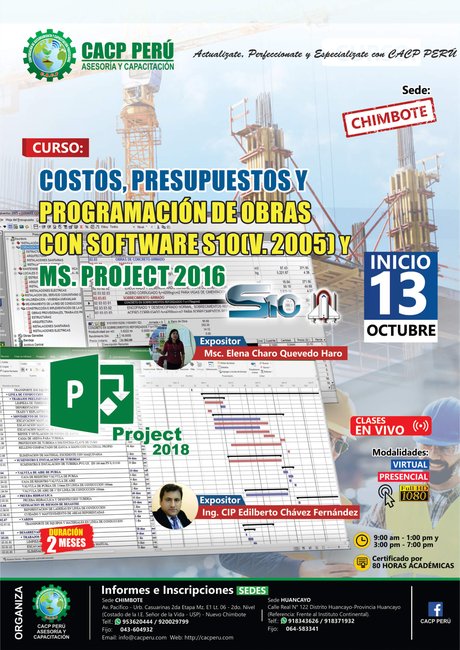 Costos, Presupuestos Y Programación De Obras Con S10(V. 2005) Y Ms. Project 2016. 2019 - 1