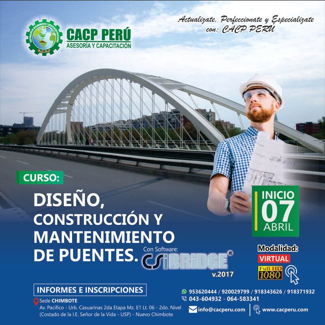 Diseño, Construcción Y Mantenimiento De Puentes 2018 - 2