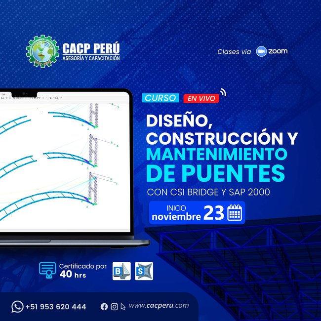 Diseño, Construcción Y Mantenimiento De Puentes Con Csi Bridge V.20 Y Sap 2000 V.19 2024 - 2