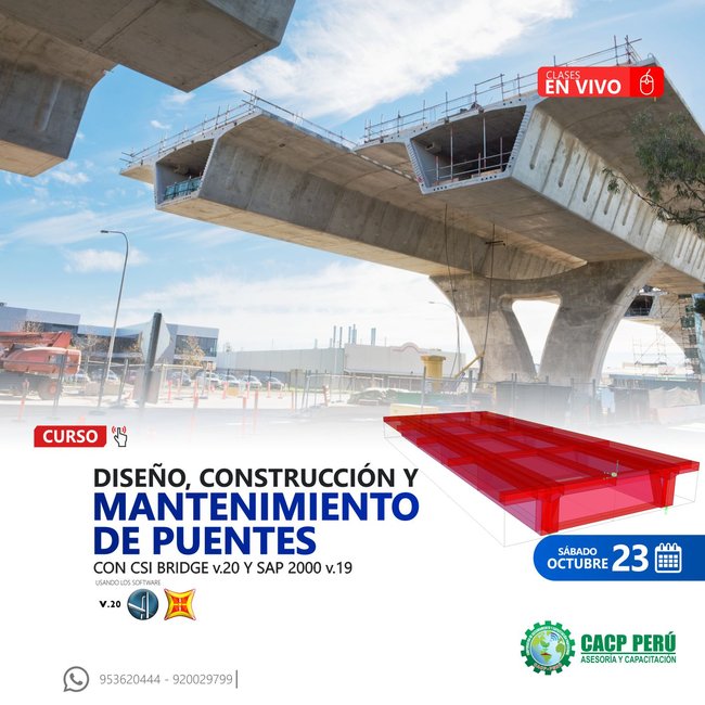 Diseño, Construcción Y Mantenimiento De Puentes Con Csi Bridge V.20 Y Sap 2000 V.19. 2021 - 2