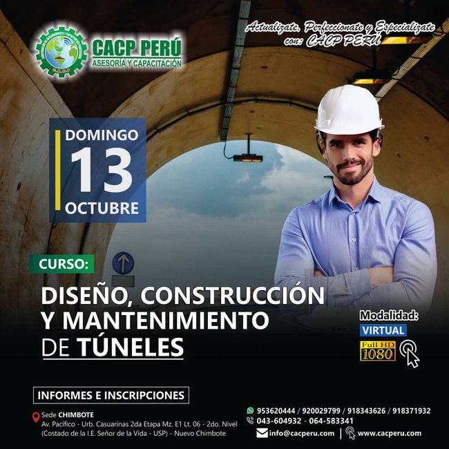 Diseño, Construcción Y Mantenimiento De Túneles. 2019 - 1.