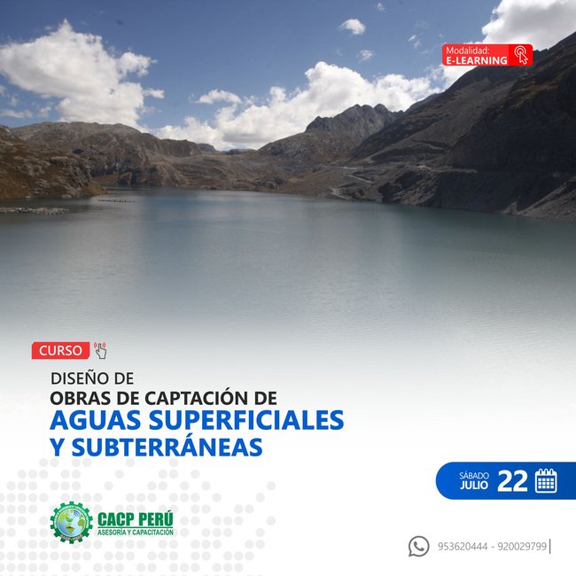 Diseño De Obras De Captación De Aguas Superficiales Y Subterráneas 2023 - 2 E-Learning