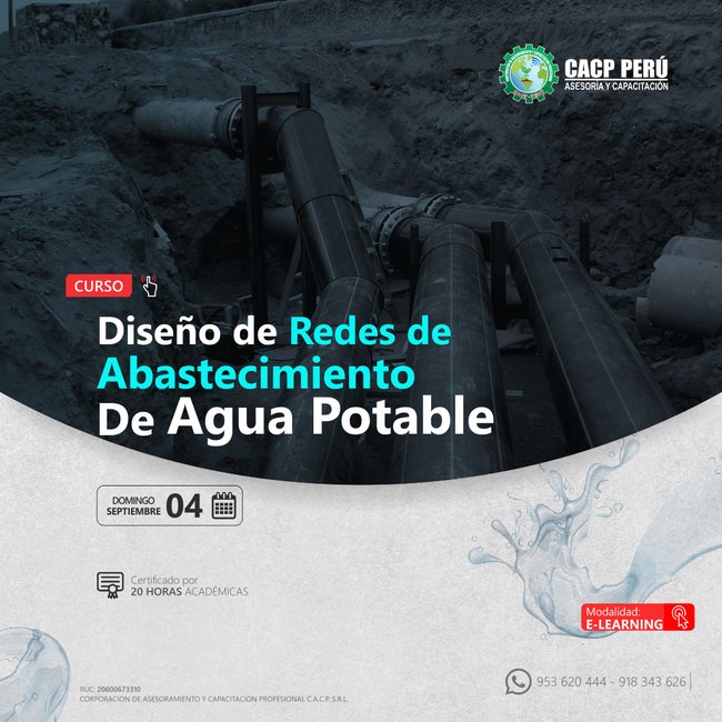 Diseño De Redes De Abastecimiento De Agua Potable. 2022 - 2 - E-Learning
