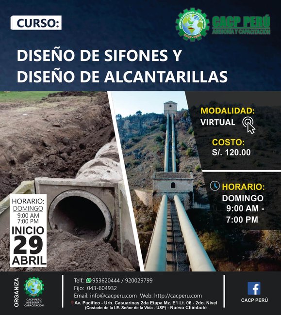 Diseño De Sifones Y Diseño De Alcantarillas 2018 - I