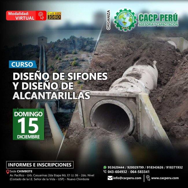 Diseño De Sifones Y Diseño De Alcantarillas. 2019 - 2