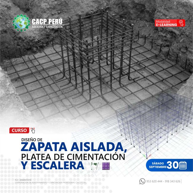 Diseño De Zapata Aislada, Platea De Cimentación Y Escalera 2023 - 2 E-Learning