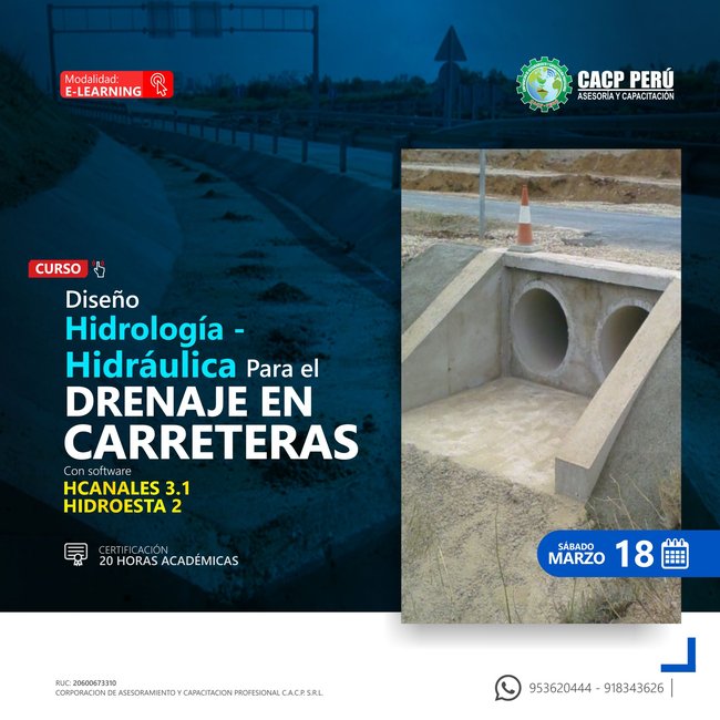 Diseño Hidrología - Hidráulica Para El Drenaje En Carreteras 2023 - 1 -E-Learning