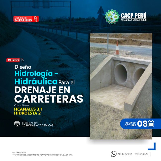 Diseño Hidrología - Hidráulica Para El Drenaje En Carreteras 2023 - 2 E-Learning