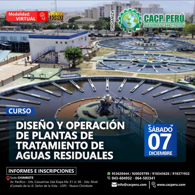 Diseño Y Operación De Plantas De Tratamiento De Aguas Residuales. 2019 - 1