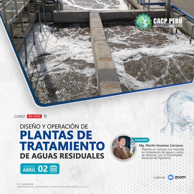 Diseño Y Operación De Plantas De Tratamiento De Aguas Residuales. 2023 - 1