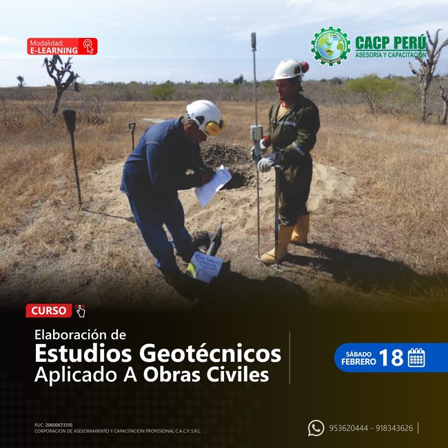 Elaboración De Estudios Geotécnicos Aplicado A Obras Civiles 2023 - 1 -E-Learning