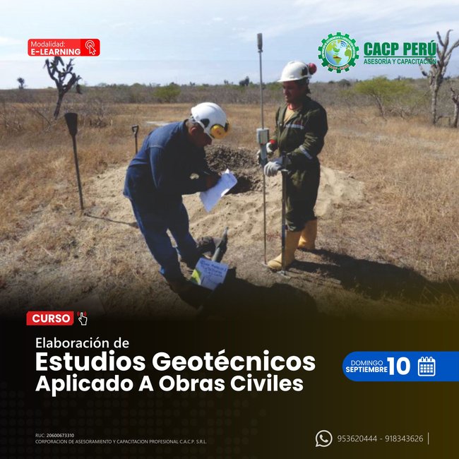 Elaboración De Estudios Geotécnicos Aplicado A Obras Civiles 2023 - 2 -E-Learning