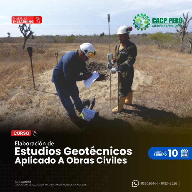 Elaboración De Estudios Geotécnicos Aplicado A Obras Civiles 2024-1 E-Learning