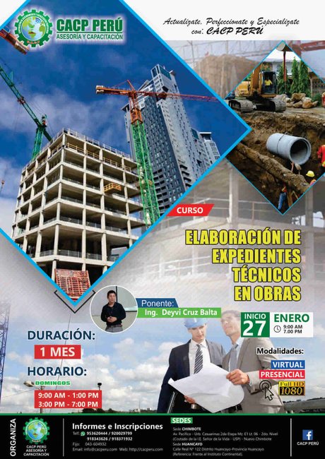 Elaboración De Expedientes Técnicos En Obras. 2018 - 2