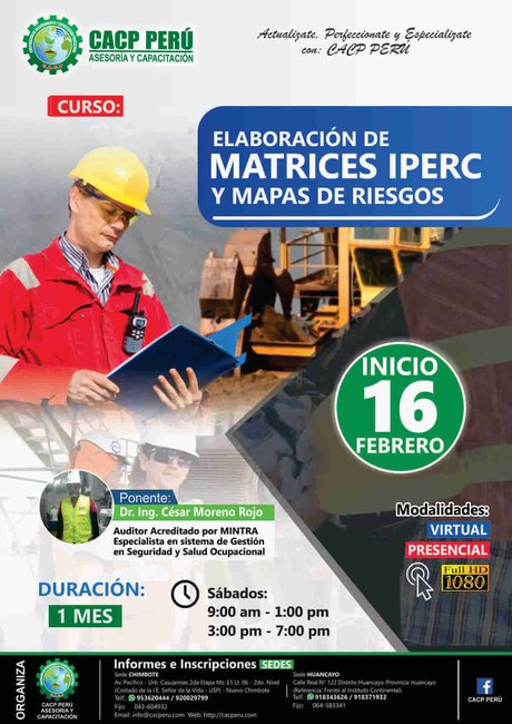 Elaboración De Matrices Iperc Y Mapas De Riesgos. 2018 - 2