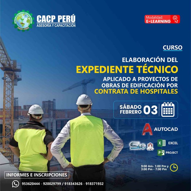 Elaboración Del Expediente Técnico Aplicado A Proyectos De Obras De Edificación Por Contrata De Hospitales 2024 - 1 E-Learning