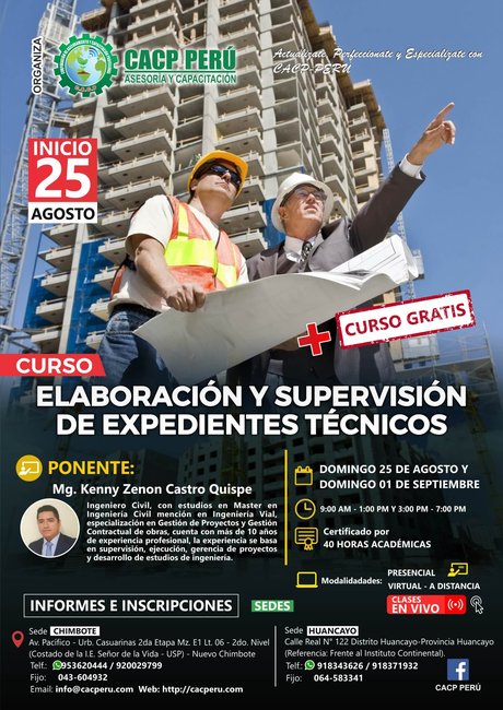 Elaboración Y Supervisión De Expedientes Técnicos. 2019 - 1
