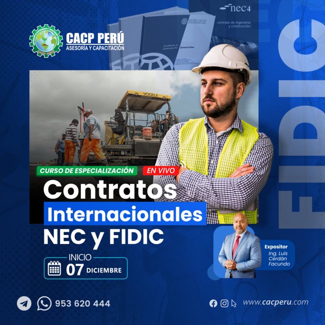 Especialización en Contratos Internacionales NEC Y FIDIC. 2025-2 O
