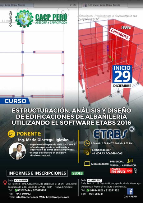Estructuración, Análisis Y Diseño De Edificaciones De Albañilería Utilizando El Software Etabs 2016. 2019 - 2