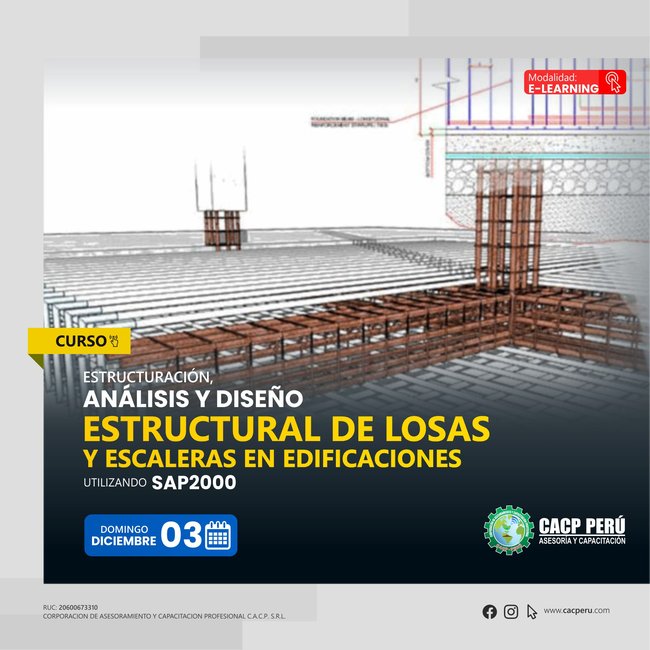 Estructuración, Análisis Y Diseño Estructural De Losas Y Escaleras En Edificaciones Utilizando El Software Sap 2000. 2023 - 2 E-Learning
