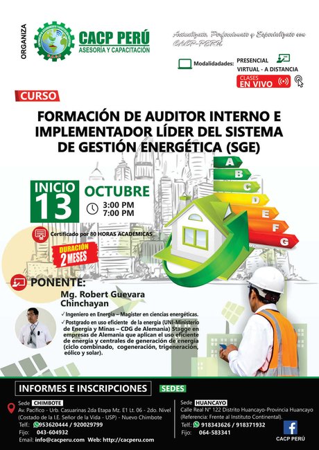 Formación De Auditor Interno E Implementador Líder Del Sistema De Gestión Energética (Sge). Chimbote - 2019 - 2